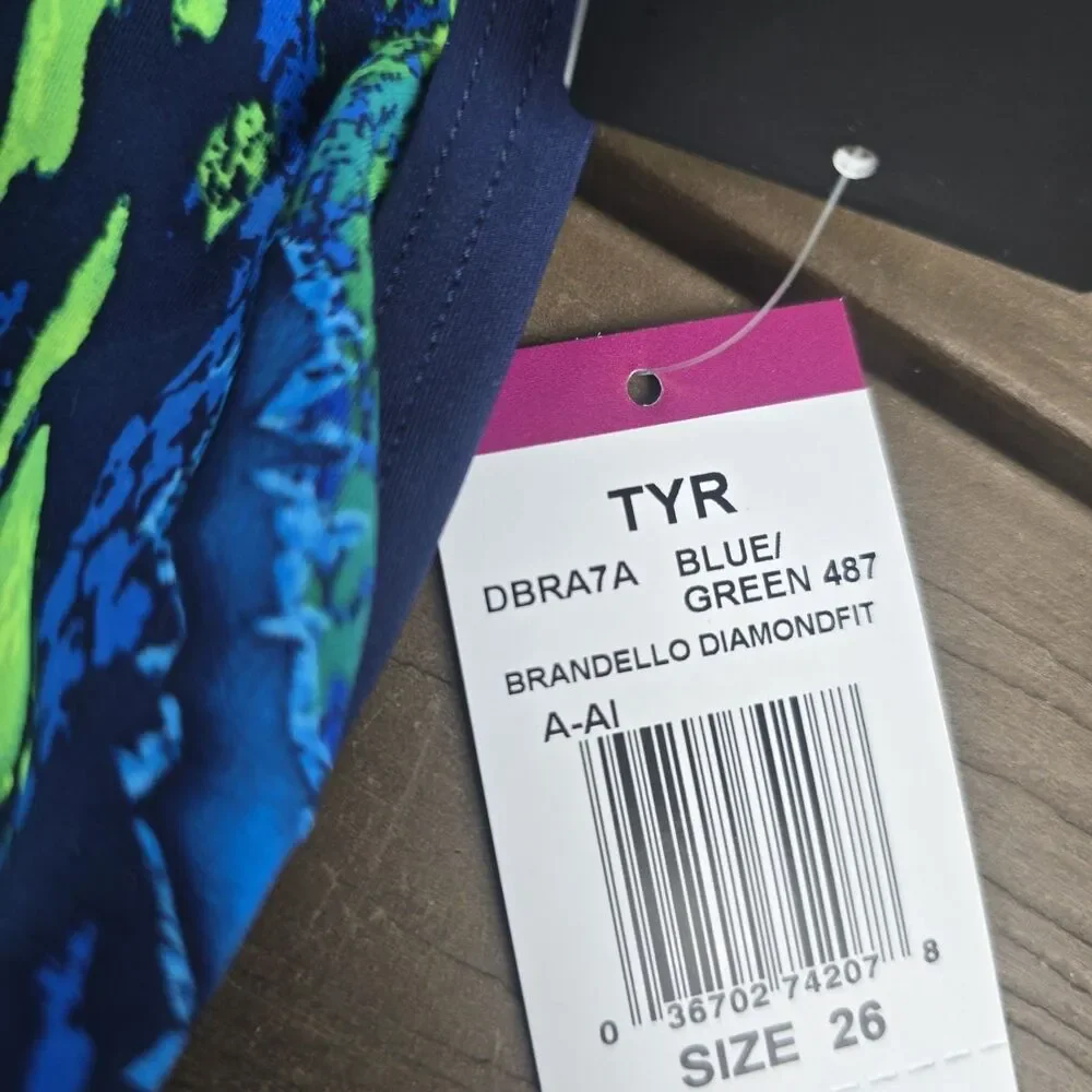 TYR DuraFast Lite Brandello Diamondfit 1 Pc Swim Blue/green Youth Girl Sz 26 New